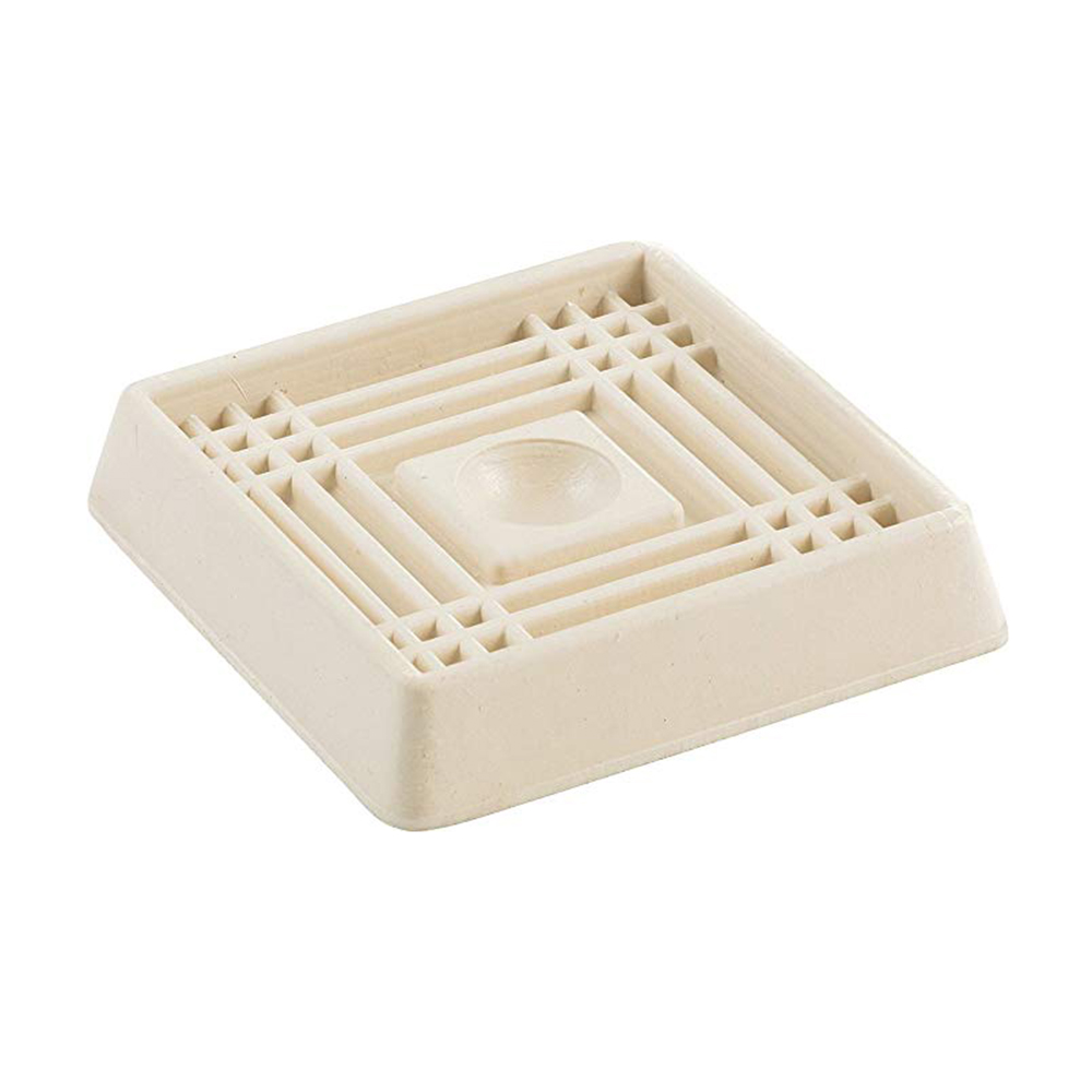 2-inch White Square Rubber Caster Cups