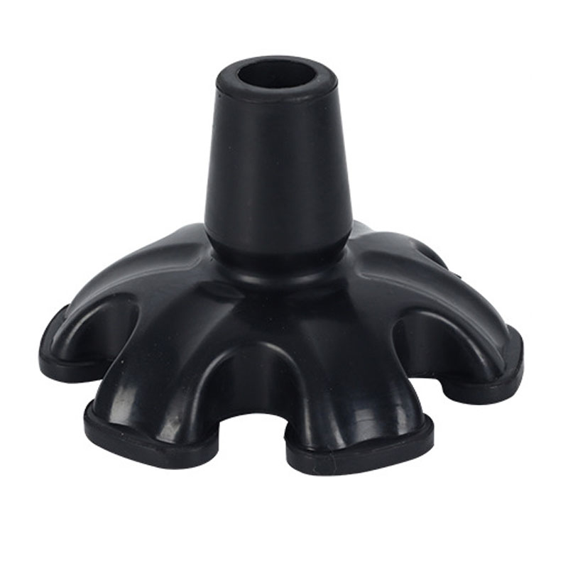 6 Leg Black Rubber Cane Tips