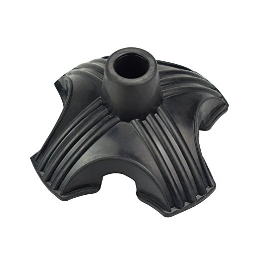 Standing Quad Support Black Rubber Cane Tip (Quad Tip)