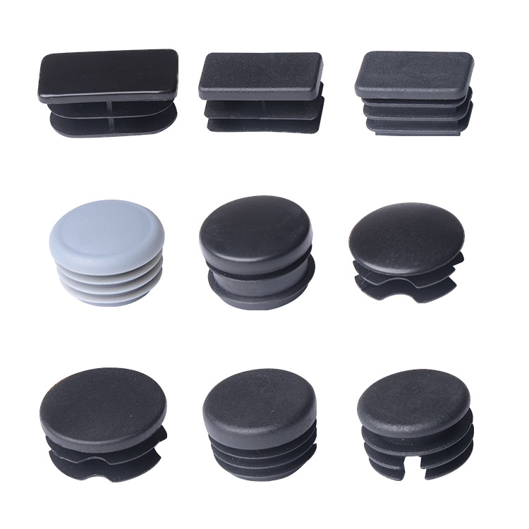 Plastics Rectangle Black Plastic Plug End Cap