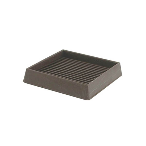 TIC SQUARE CASTOR CUPS 8 Pieces Rubber Base Protects Floors BROWN 41 Or 51mm 