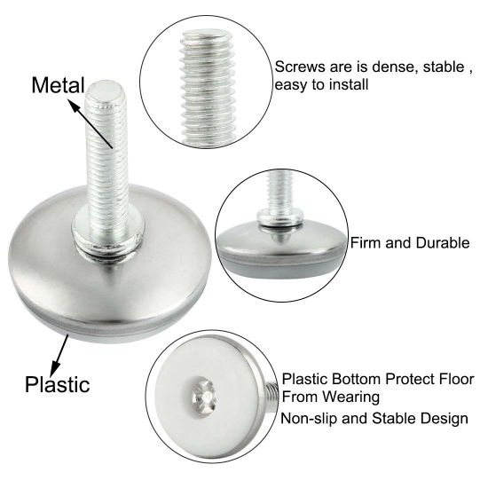 Screw On Thread Leveller Leveling Foot Furniture Glide M6 X 25mm