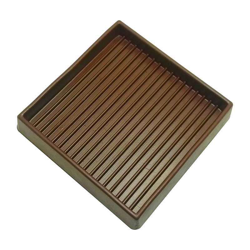 3-inch Brown Square Rubber Caster Cups