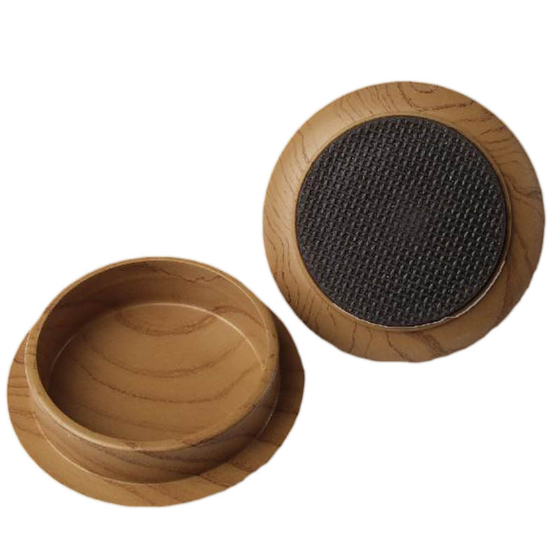 66mm Dark Wood Effect Non Slip Round Castor Cup