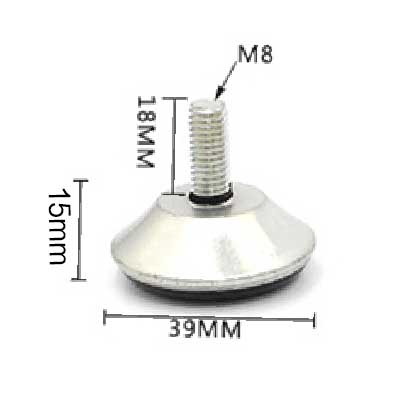 M8 39mm Diameter Base Adjustable Furniture Legs