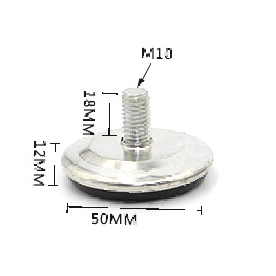 M10X50X18mm Diameter Base Adjustable Furniture Legs T-Nut Leveler Sliders Protectors for Hardwood