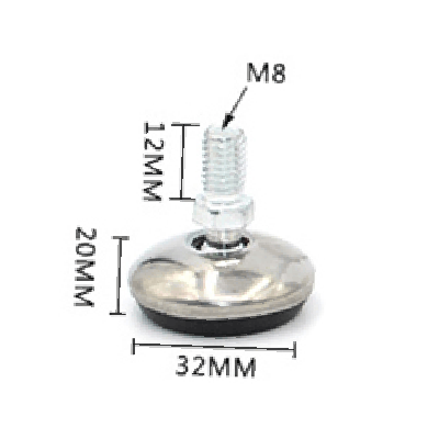 M8 32mm Base Diameter Adjustable Furniture Legs