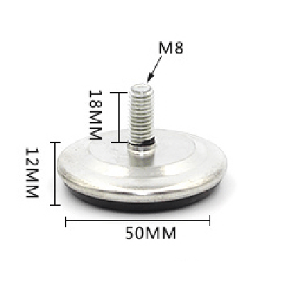 M8 50mm Diameter Base Adjustable Furniture Legs