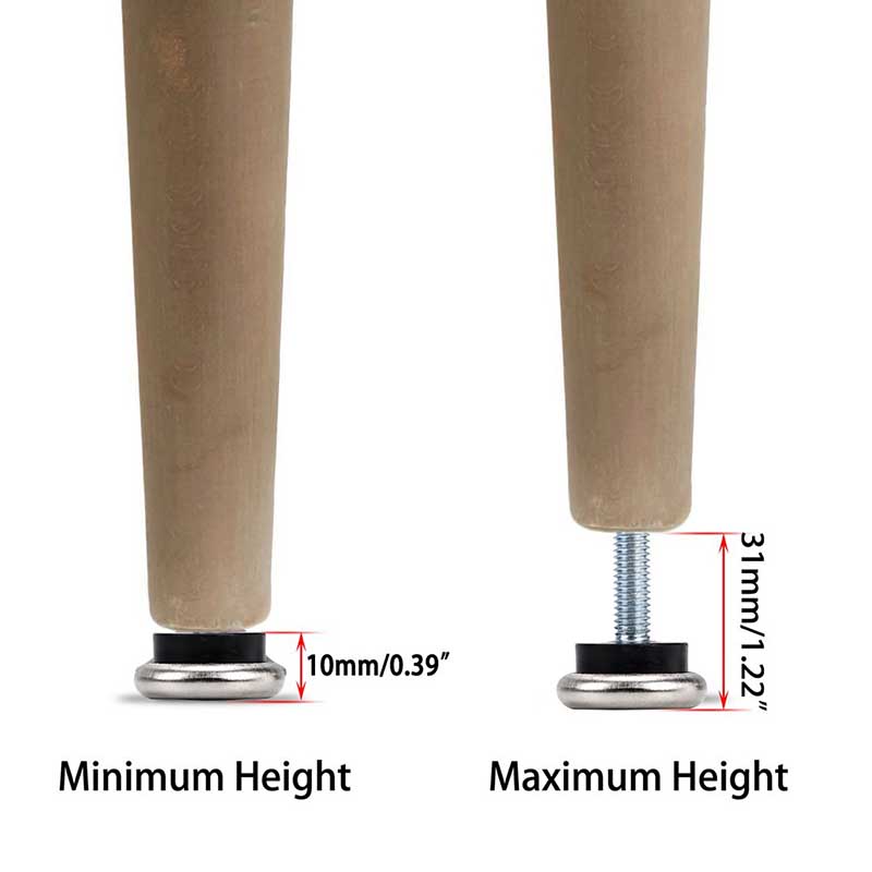 M6 Adjustable Leveling Feet Furniture Table Legs T Nut Leveler