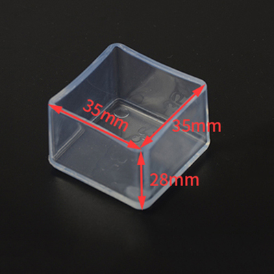 35X35MM Silicone Table Chair Leg Caps Anti-Slip Prevent Scratches Clear Square