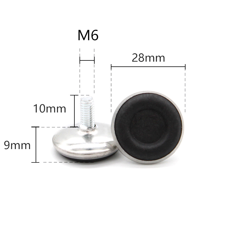 M6X10X30MM Furniture Glide Swivel Leveling Mount Heavy Duty Leveler Furniture Legs T-Nut Leveler Sliders