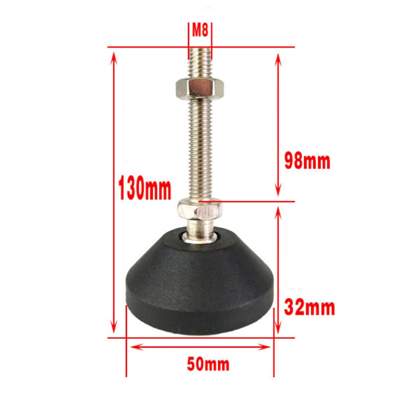 M8 50MM Heavy-duty adjustable foot TPU foot cup mechanical foot