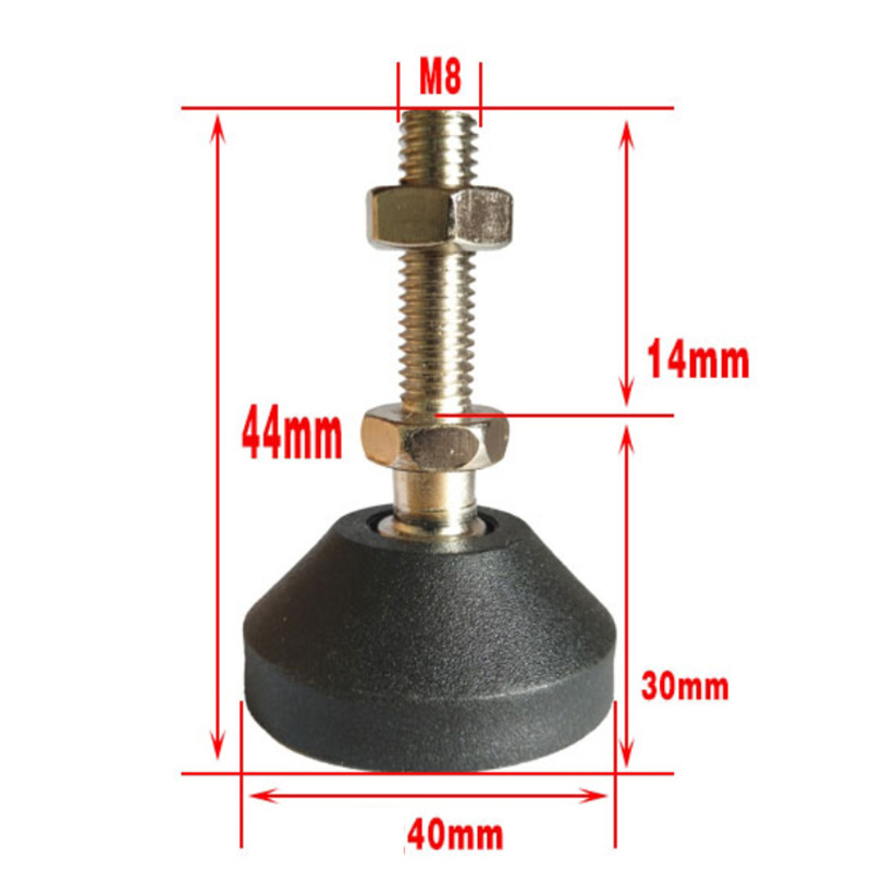 M8 Thread Adjustable Leg Leveler Carbon Steel Shockproof  Self Leveling Feet