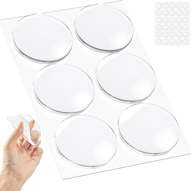 Door Stopper Wall Protector - Wall Shield Bumper Guard from Door Knobs,Sturdy Self Adhesive,Soft and Transparent,Washable Reusable Shock Absorbent Gel for Home Office